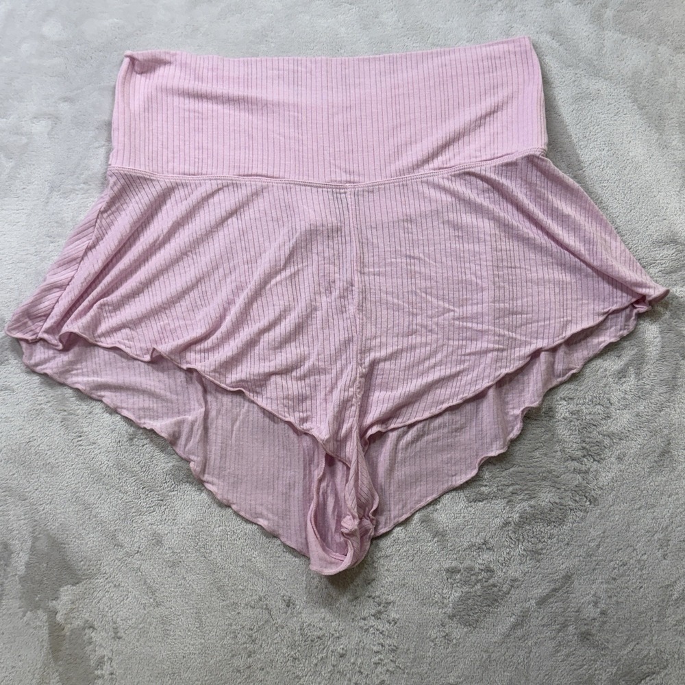 Negative Underwear Whipped A-Short Pink Ribbed Lounge Shorts Women M Micromodal